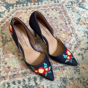 Christian Siriano embroidered pumps
